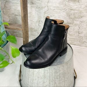 franco sarto harmona leather double side zip bootie